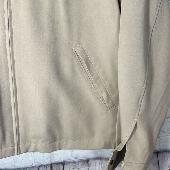 Duluth Trading Co Beige Bomber Jacket Coat Full Zip Size M Medium Rayon Blend - Picture 2 of 10